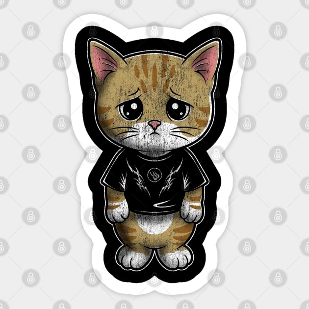 Sad Silly Kitten Sticker by Wrongteeshirt